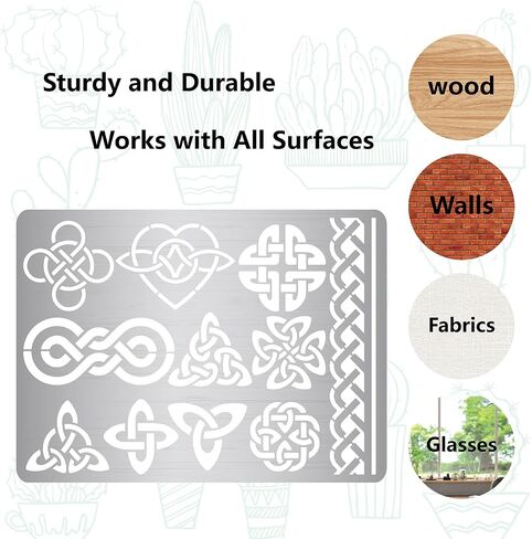 GORGECRAFT 5.5 x 7.5 Mushroom Stencils Metal Journal Stainless Steel Cutting Dies Stencil Reusable Star Moon Twig Template for Wood Carving DIY Scrapbooking Photo Album Decorative Embossing DIY in Saudi Arabia