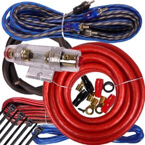 Complete 2000W Gravity 4 Gauge Amplifier Installation Wiring Kit Amp Pk3 4 Ga Red - for Installer and DIY Hobbyist - Perfect for Car/Truck/Motorcycle/Rv/ATV, 2000W / RED
