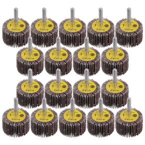 20 Pack Abrasive Flap Wheel Sander Set, Mixflor 2"X 1" X1/4" Shank Flap Wheels–5 Pcs of Each 60 80 120 and 240 Grits Aluminum Oxide Flap Wheel Sander for Drill