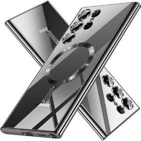 for Samsung Galaxy S24 Ultra Case（Only）.Magnetic Cover for S24 Ultra. Glossy Slim Thin Soft funda capa para for Galaxy S24 Ultra 6.8 inch.Compatible with MagSafe (Gold)