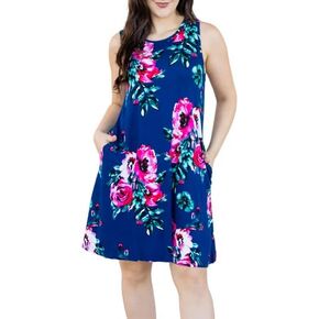 SUMONA Women's Sleeveless Loose Dresses T-Shirt Tank Casual Short Dress with Pockets