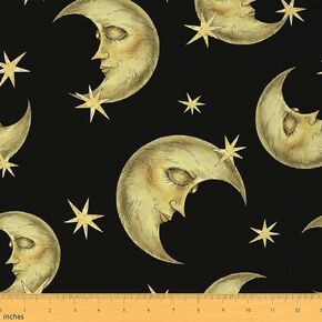Mushroom Fabric by The Yard Natural Plant Wild Moth Snail Leaves Decor Fabric for Sewing Supplies Vintage Rustic Jungle Style Fabric for Outdoor&Indoor DIY Upholstery Projects 1 Yard