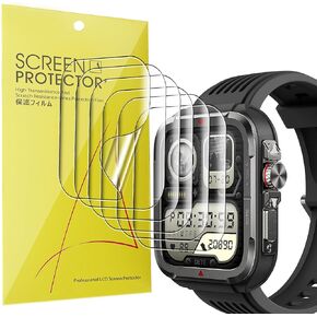 Compatible for SKG R8 Smart watch Screen Protector, [6 Pack] Full Coverage TPU Clear Film Compatible for SKG 1.8'' R8 Military Smart Watch (6 Pack)
