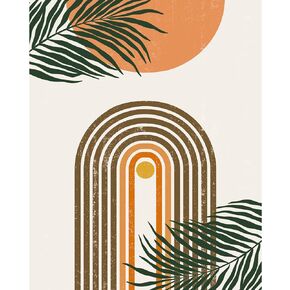 Tropical Green Leaves Painting Kit Palms, Monstera Leaf Paint by Number Kits 16 x 20 inch Canvas DIY Watercolor Plant Oil Painting for Kids Adults Beginner with Brushes and Acrylic Art(Without Frame)