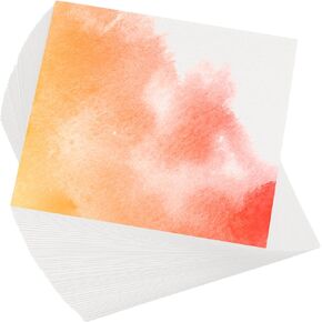 PATIKIL 100 Pcs Pure Cotton Watercolor Paper 140lb/300 GSM Water Coloring Paint Paper for Art Painting Watercolor Drawing Artist, 4x6 Inch