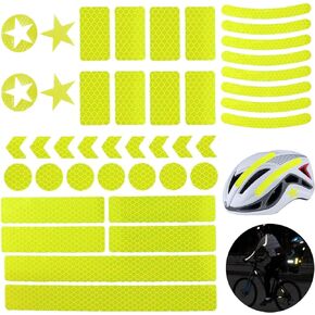 42Pcs Reflective Stickers, Reflective Helmet Bicycle Stickers, Driveway Reflectors, BikeReflective Tape, NightSafety Stickers for Bicycle, Motorcycle, Wheelchairs, Scooter