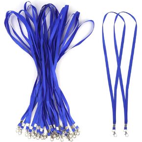 Navy Blue Lanyards for ID Badges Card Holders Name Tag Office Keys Phones USB Premium Bulk Lanyards 17.38 Inch Flat Lanyards Neck Lanyard Strap with Clip Swivel Hook Detachable Buckle (20 Pack)