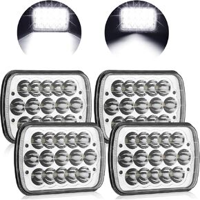 4 قطعة مستطيل LED المصابيح الأمامية H6054 5x7 7x6 Led المصابيح الأمامية كشافات مختومة شعاع Led كشافات للشاحنات فان اكسبرس سيارة in Kuwait