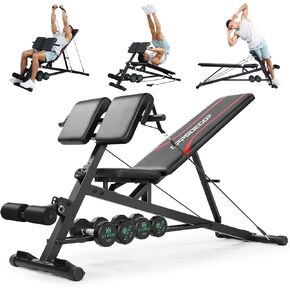 OPPSDECOR Adjustable Weight Bench with Hyper Back Extension, Preacher Curl, Roman Chair, Ab Sit up Bench for Full Body Workout, 900LBS Workout Bench, All-in-One Bench Press for Home Gym Equipment