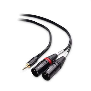 3.5mm 1/8 Inch TRS to 2 XLR Cable, Male to Male Aux to Dual XLR Breakout Cable - (10 Feet)