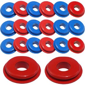 20 PCS Glad Hand Seals, Rubber Truck Glad Hand Seals, Air Hose Glad Hands Grommets Round Gaskets, for Semi Trucks Trailers Brake Air Hose (Red & Blue)