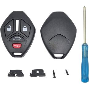 Key Fob Case Replacement Key Fob Cover fit for Mitsubishi 2006-2012 Eclipse 2006-2011 Endeavor 2006-2012 Galant 2007-2013 Lancer Outlander Keyless Entry Key Fob Shell (2pcs)