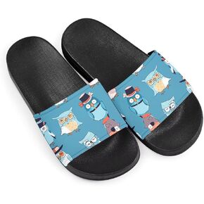 Cute Animals Pattern Summer Slide Slippers for Women Kids, Soft Sole Non-Slip Open Toe Slippers Slide Sandal
