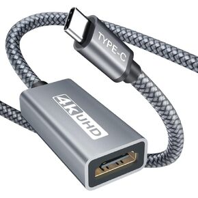 AkoaDa USB C to HDMI Adapter 6.6FT, 4K@60Hz, Thunderbolt 3 to HDMI Adapter Compatible with MacBook Pro/Air, iPad Pro/Air, Laptops, iPhone 15 Pro/Max, Galaxy and More.