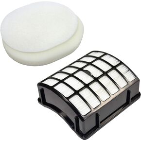 HQRP Filter Kit compatible with Shark Navigator NV70, NV71, NV60, NV80, NVC80C, NV90, NV95, UV420 Professional Upright Vac Vacuum Cleaner, Parts # XFF80 & XHF80 Replacement