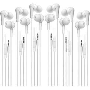 Wired Earbuds with Microphone 6 Pack, in-Ear Headphones with Heavy Bass Stereo, High Definition, Remote Control Headsets, Noise Blocking Earphones Ear Buds Compatible with All 3.5mm Jack Devices