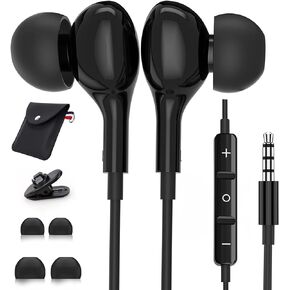 3.5mm Earbuds Wired with Mic for Samsung A14 A32 A15 A13 5G Wired in-Ear Headphones 3.5mm Headphone Jack Stereo Magnetic Earphones Wired for Samsung A52 A03s A12 Pixel 4a LG iPad Mini Moto Tablet