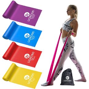 Resistance Bands Set, UOROMI Elastic Bands with 4 Resistance Levels, Exercise Bands Workout Resistance Bands Set for Strength Training,Yoga,Gym,Pilates,Fitness in Kuwait