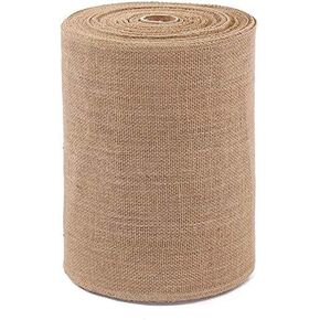 مفرش طاولة من الخيش مقاس 30.48 سم × 50 ياردة، لفائف خيش الجوت الطبيعية، لفات من القماش مع حواف مخيطة لتزيين حفلات الزفاف الريفية وديكور مطبخ المزرعة (12 بوصة × 50 ياردة) in Kuwait