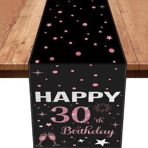 Happy 70th Birthday Decorations for Women Men,Happy 70th Birthday Table Runners Black Gold Birthday Party Supplies 70 Year Old Party Decorations Birthday Party Table Decor 13x72 Inches