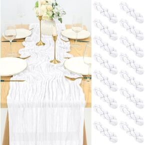 16 Pack Cheesecloth Table Runner 35x70 Inch Sage Green Table Runner Rustic Boho Gauze Cheese Cloth Table Runner Romantic Sheer Table Runner for Wedding Reception Party Bridal Shower Table Decor in Kuwait