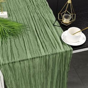 2pcs Cheesecloth Table Runner Dusty Blue, 10ft Gauze Table Runner Bulk 35 x 120 Inch Rustic Boho Wedding Table Runner for Wedding Baby Shower Birthday Party Decorations