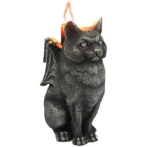 Pacific Giftware Cat Stone Gargoyle Candle Holder Collectible Figurine 5 Inches Tall