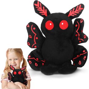 Jenaai Christmas Mothman Plush Toys Gifts Stuffed Baby Mothman Decoration Creepy Costume Accessory Supplies Christmas Party Gifts Stocking Stuffers for Boys Girls(Moth)