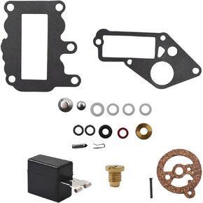 Carburetor Rebuild Repair Kit with Float Replacement for Johnson Evinrude Outboard 9.5 HP 382048 BRP/OMC
