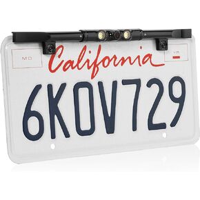 BOYO VTL425LTJ - Ultra Slim Bar-Type License Plate Backup Camera with Active Parking Lines and LED Lights (Black)