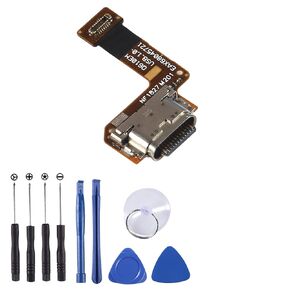 USB Dock Connector Charging Port Replacement with Mic Flex Cable Compatible with LG G7 ThinQ (USA Version) G710VM & Repair Tools (for LG G7 ThinQ)