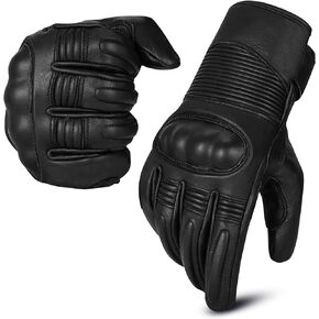 Men‘s Winter Motorcycle Gloves Genuine Leather Touchscreen Thermal Lined with Thinsulate Waterproof Motorcycle Motorbike Riding Gloves