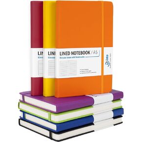 Hardcover Journal Notebooks, 7Packs A5 Lined Journals Bulk for Writing 200 Pages/100Sheets, 8.4 x 5.8 inch, 7 Colors Classic Ruled Notebook for Work/Travel/College/Note Taking