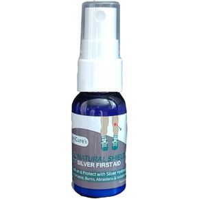 Natural Shield Silver First Aid, Spray on Bandage with Silver Hydrosol for Cuts, Burns and Abrasions, Made in The US, Woman Owned Small Business