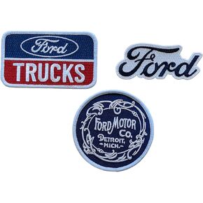 Ford Patch Logo 3-pack for Clothes, Dress Hat, Jeans, DIY Accessories