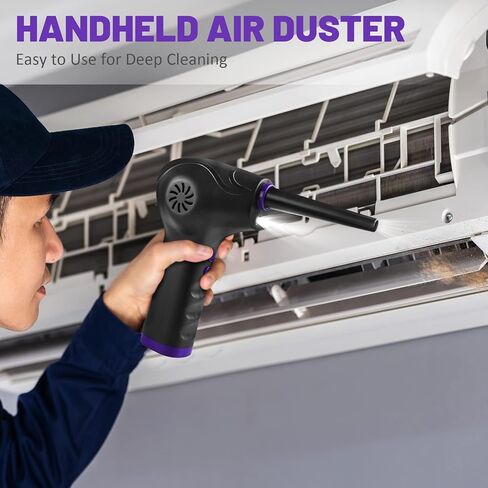 Compressed Air Duster, Double-N Electric Air Duster for Computers, 45000RPM 2 Speeds Powerful Cordless Air Duster 10000 mAh Dust Blower Compressed Air Blower for Computer Keyboard Car Cleaning in Saudi Arabia