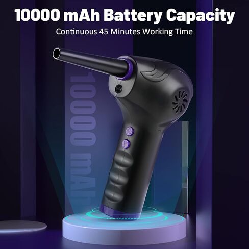 Compressed Air Duster, Double-N Electric Air Duster for Computers, 45000RPM 2 Speeds Powerful Cordless Air Duster 10000 mAh Dust Blower Compressed Air Blower for Computer Keyboard Car Cleaning in Saudi Arabia