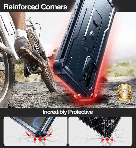Dexnor for Samsung Galaxy Note 10 Case, [Built in Screen Protector and Kickstand] Heavy Military Grade Protection Shockproof Protective Cover for Samsung Galaxy Note 10,Black in Saudi Arabia
