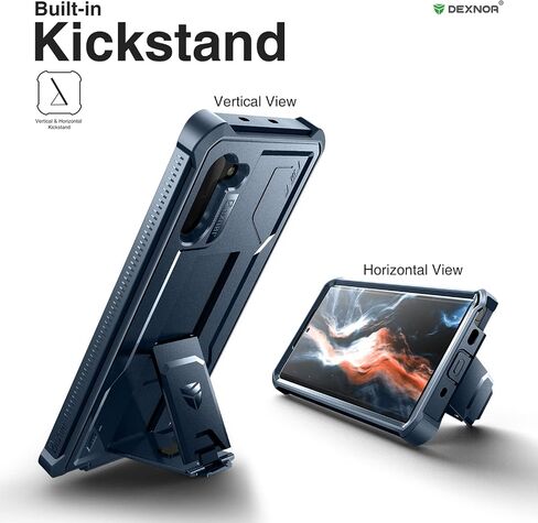 Dexnor for Samsung Galaxy Note 10 Case, [Built in Screen Protector and Kickstand] Heavy Military Grade Protection Shockproof Protective Cover for Samsung Galaxy Note 10,Black in Saudi Arabia