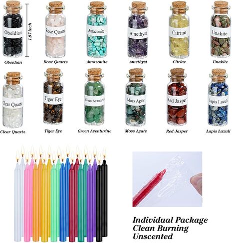 JUSTASHOW 61PCS Witchcraft Supplies for Wiccan Spells, Witchcraft Starter Kit, Spell Candles Crystals Dried Herbs Magic Wand Necklace, Versatile Tools Gifts for Beginner Experienced Witch in Saudi Arabia