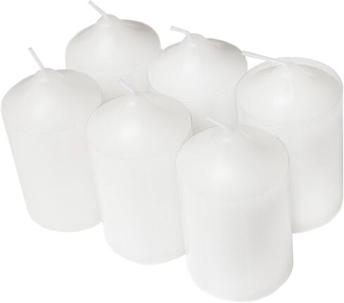 Super Z Outlet 2 x 3 Unscented White Pillar Candles for Weddings, Home Decoration, Relaxation, Smokeless Cotton Wick. Set of 6 in Saudi Arabia
