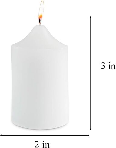 Super Z Outlet 2 x 3 Unscented White Pillar Candles for Weddings, Home Decoration, Relaxation, Smokeless Cotton Wick. Set of 6 in Saudi Arabia