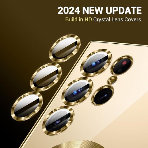 for Samsung Galaxy S24 Ultra Case（Only）.Magnetic Cover for S24 Ultra. Glossy Slim Thin Soft funda capa para for Galaxy S24 Ultra 6.8 inch.Compatible with MagSafe (Gold) in Saudi Arabia