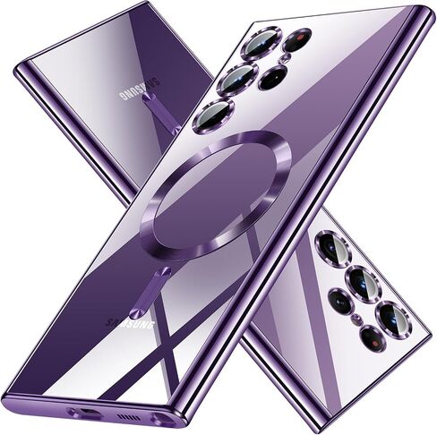 for Samsung Galaxy S24 Ultra Case（Only）.Magnetic Cover for S24 Ultra. Glossy Slim Thin Soft funda capa para for Galaxy S24 Ultra 6.8 inch.Compatible with MagSafe (Gold) in Saudi Arabia