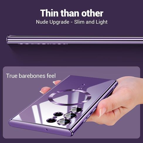 for Samsung Galaxy S24 Ultra Case（Only）.Magnetic Cover for S24 Ultra. Glossy Slim Thin Soft funda capa para for Galaxy S24 Ultra 6.8 inch.Compatible with MagSafe (Gold) in Saudi Arabia