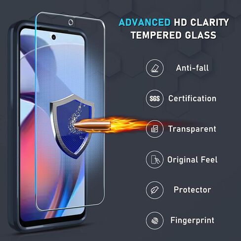 جراب Janmitta لهاتف Motorola Moto G Stylus 5G 2023 مع واقي شاشة [ليس لإصدار 2022]، غطاء كامل الجسم مقاوم للصدمات عالي التحمل مدمج في حامل حلقة معدنية قابلة للدوران، أزرق داكن in Kuwait