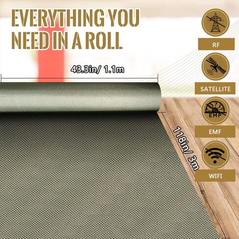 Faraday Fabric 43.3in * 118in, Conductive Fabric Made from Copper and Nickle Faraday Fabric, Military Grade Material DIY for Protection from Bad in Saudi Arabia