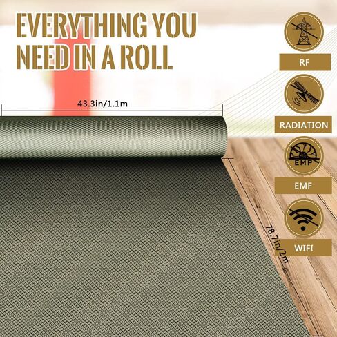 Faraday Fabric 43.3in * 118in, Conductive Fabric Made from Copper and Nickle Faraday Fabric, Military Grade Material DIY for Protection from Bad in Saudi Arabia