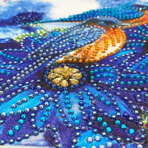 MXJSUA DIY 5D Special Shape Diamond Art Painting Flower by Number Kits for Adults, Flower Round Drill Diamond Art Kits Bird Picture Arts Craft for Home Wall Art Decor 12x12 inch in Saudi Arabia