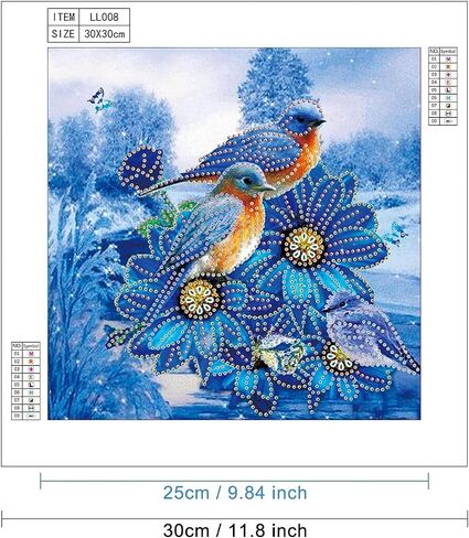 MXJSUA DIY 5D Special Shape Diamond Art Painting Flower by Number Kits for Adults, Flower Round Drill Diamond Art Kits Bird Picture Arts Craft for Home Wall Art Decor 12x12 inch in Saudi Arabia